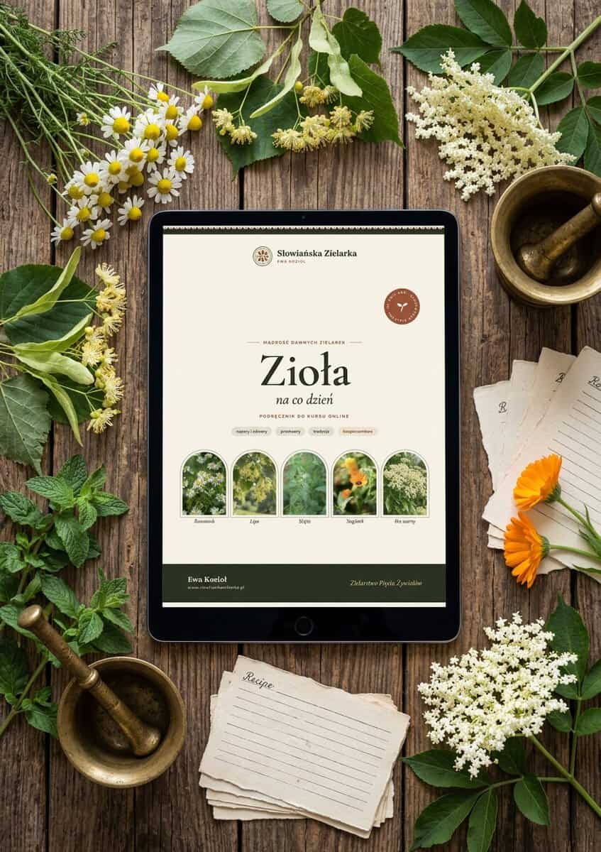 Kurs online Zioła na co dzień na ekranie tabletu